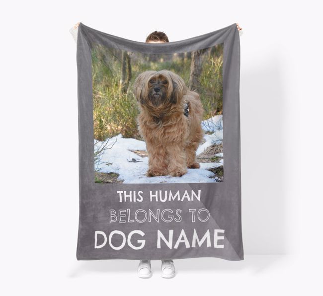 'This Human Belongs to...'  - {breedFullName} Photo Blanket: Premium Sherpa Fleece